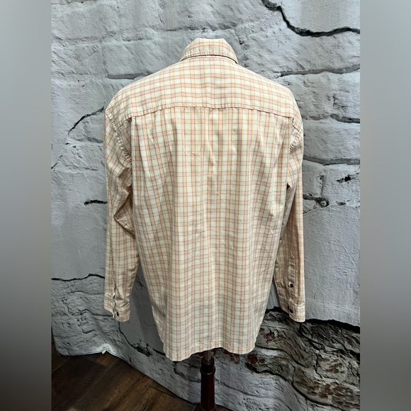 Patagonia Long-Sleeved Island Hopper Shirt Pink Gold Green Cream Plaid Pockets - Picture 5 of 7